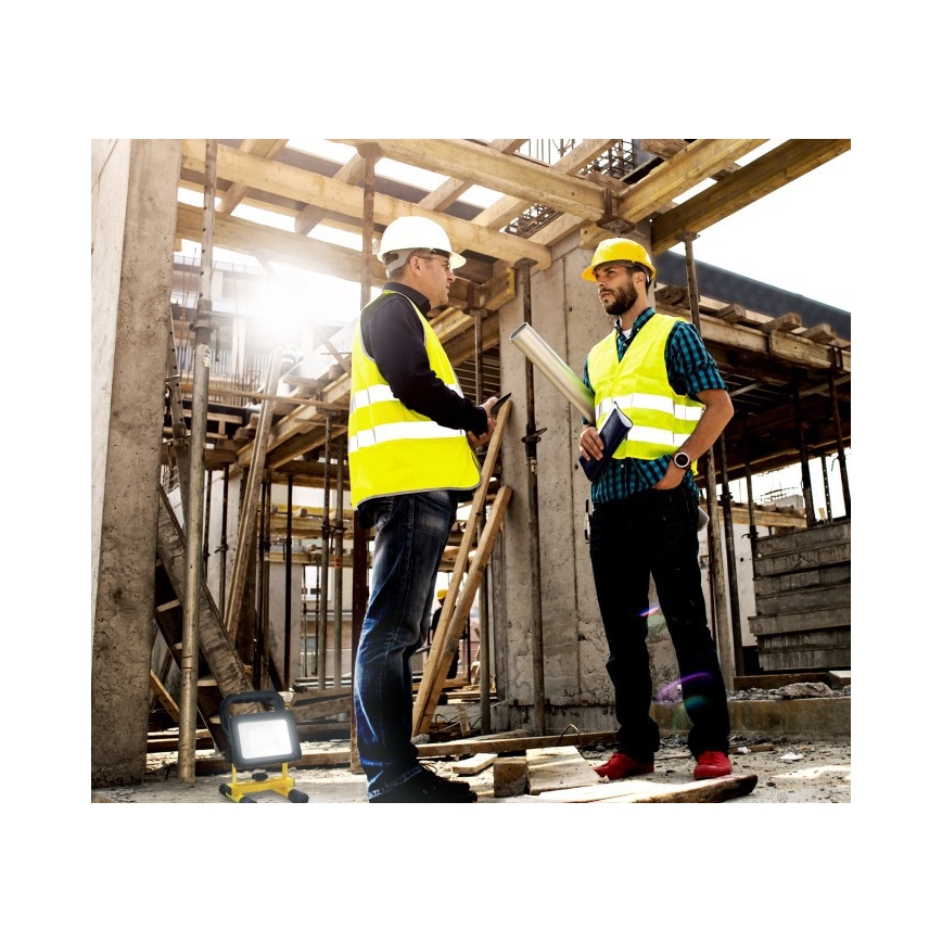 Proiector LED portabil reglabil TIGRA LED/20W/3,7V 4000K IP54 4400 mAh negru/galben