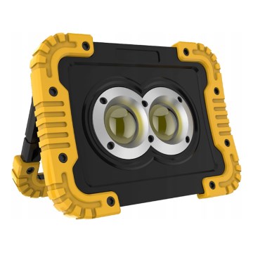 Proiector LED reîncărcabil cu funcție de baterie externă LED/20W/5V 4400 mAh IP44 negru/galben