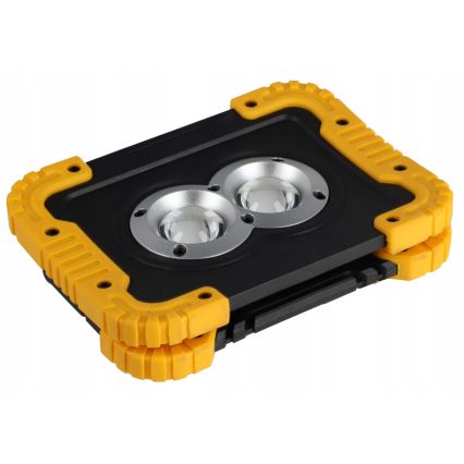 Proiector LED reîncărcabil cu funcție de baterie externă LED/20W/5V 4400 mAh IP44 negru/galben