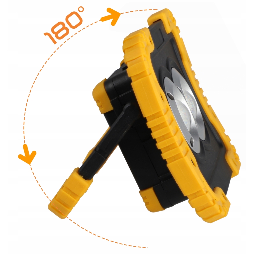 Proiector LED reîncărcabil cu funcție de baterie externă LED/20W/5V 4400 mAh IP44 negru/galben