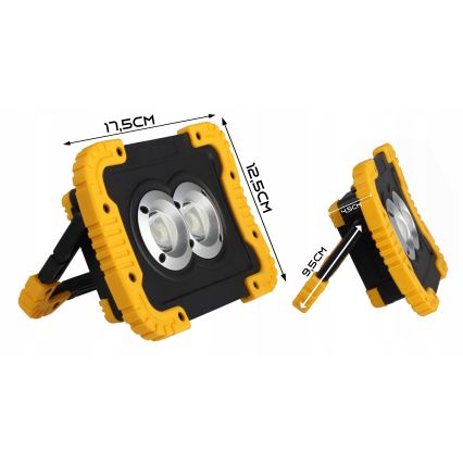 Proiector LED reîncărcabil cu funcție de baterie externă LED/20W/5V 4400 mAh IP44 negru/galben