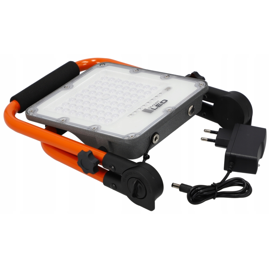 Proiector LED reîncărcabil cu stativ LED/100W/3,2V 4500K 15000 mAh IP65 portocaliu