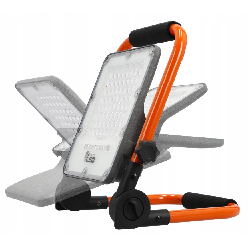 Proiector LED reîncărcabil cu stativ LED/100W/3,2V 5000K 5000 mAh IP65 portocaliu