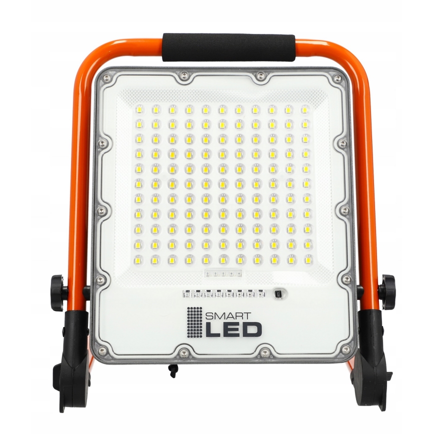 Proiector LED reîncărcabil cu stativ LED/100W/3,2V 5000K 5000 mAh IP65 portocaliu