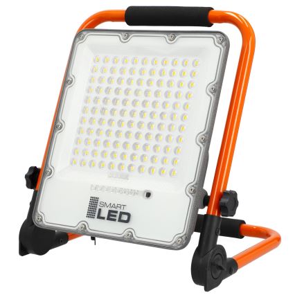 Proiector LED reîncărcabil cu stativ LED/100W/3,2V 5000K 5000 mAh IP65 portocaliu