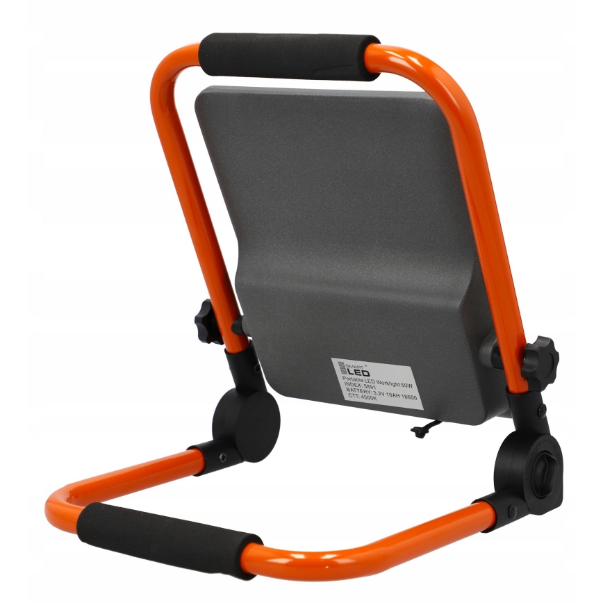 Proiector LED reîncărcabil cu stativ LED/50W/3,2V 4500K 5000 mAh IP65 portocaliu