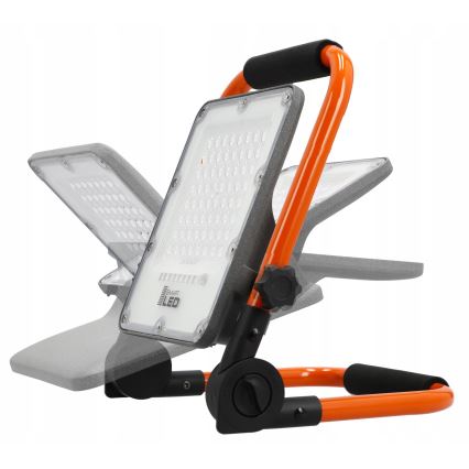 Proiector LED reîncărcabil cu trepied, 50 W, 3,2 V, 4500 K, 10000 mAh, IP65, portocaliu