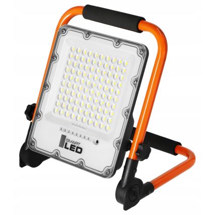 Proiector LED reîncărcabil cu trepied, 50 W, 3,2 V, 4500 K, 10000 mAh, IP65, portocaliu