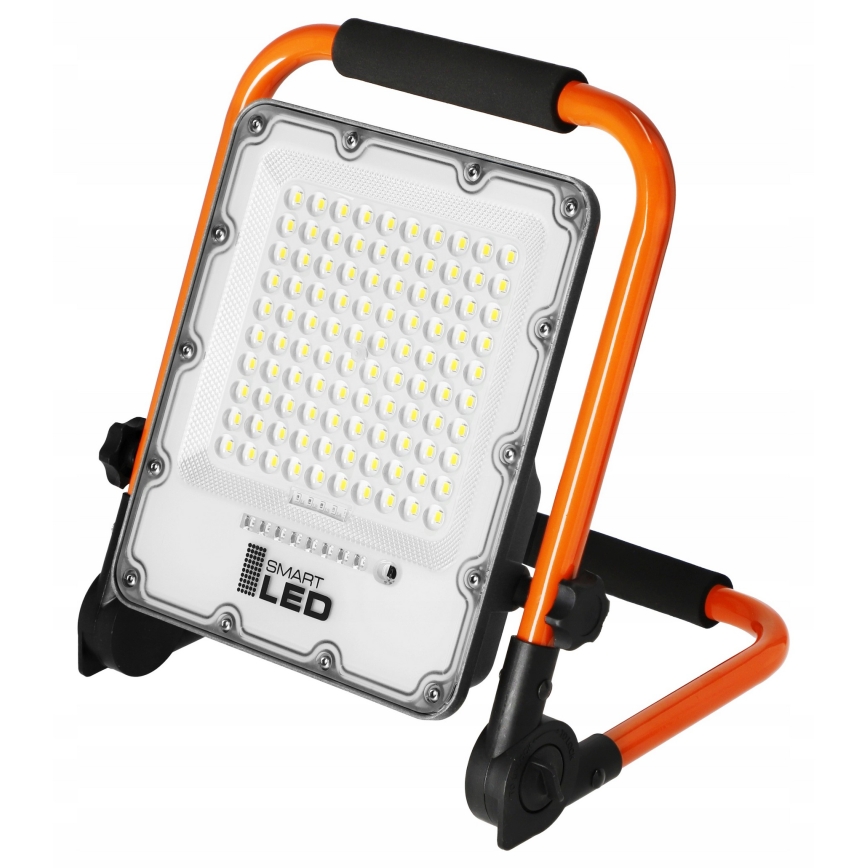 Proiector LED reîncărcabil cu trepied, 50 W, 3,2 V, 4500 K, 10000 mAh, IP65, portocaliu