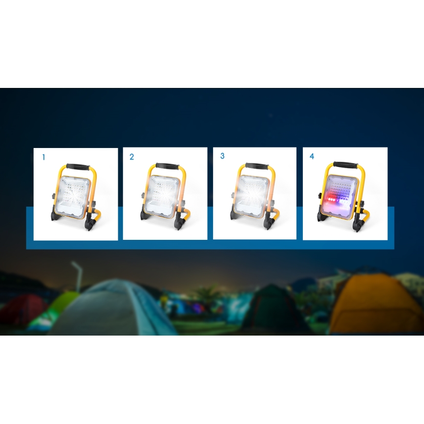 Proiector LED reîncărcabil dimabil Aigostar LED/100W/5V 6500K IP65 15000 mAh