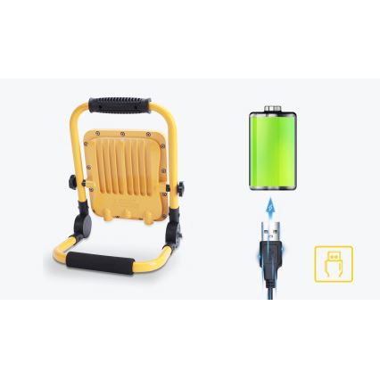 Proiector LED reîncărcabil dimabil Aigostar LED/100W/5V 6500K IP65 15000 mAh