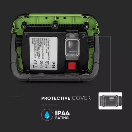 Proiector LED reîncărcabil SAMSUNG CHIP + funcție SOS LED/20W/3,7V/USB IP44 4000K verde