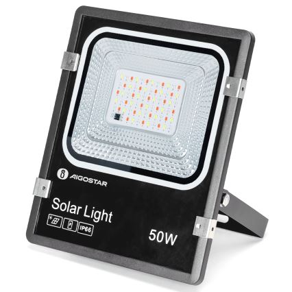 Proiector LED RGB solar dimabil Aigostar LED/50W/3,2V IP66 4000 mAh + telecomandă