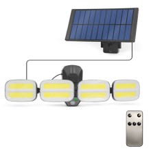 Proiector LED solar cu senzor 4xLED/2,5W/6V IP65 + telecomandă