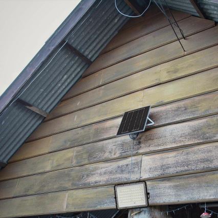 Proiector LED solar dimabil de exterior LED/15W/3,2V IP65 6400K negru + telecomandă