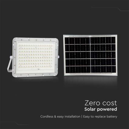 Proiector LED solar de exterior LED/20W/3,2V 4000K alb IP65 + telecomandă