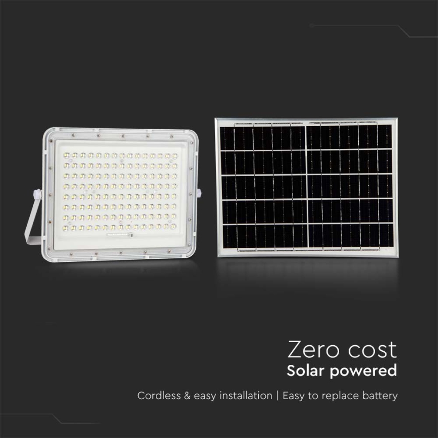 Proiector LED solar de exterior LED/20W/3,2V 4000K alb IP65 + telecomandă