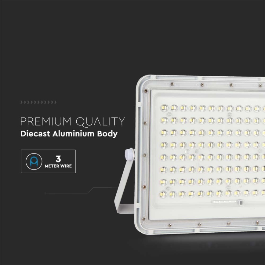 Proiector LED solar de exterior LED/20W/3,2V 4000K alb IP65 + telecomandă