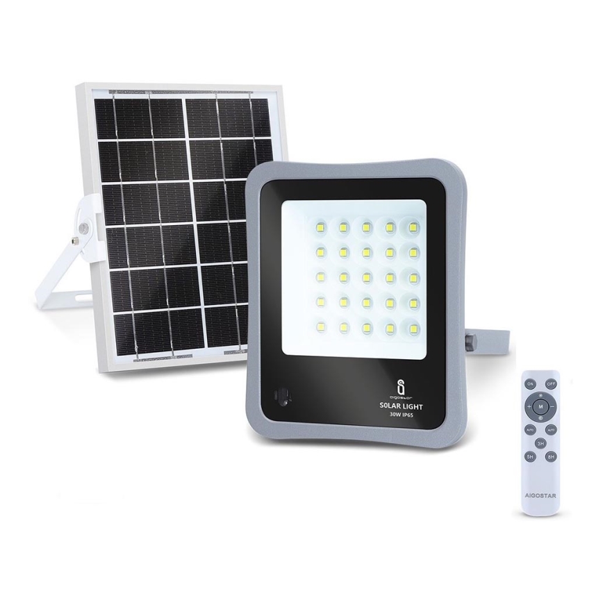 Proiector LED solar dimabil Aigostar LED/30W/3,2V 20000 mAh IP67 + telecomandă