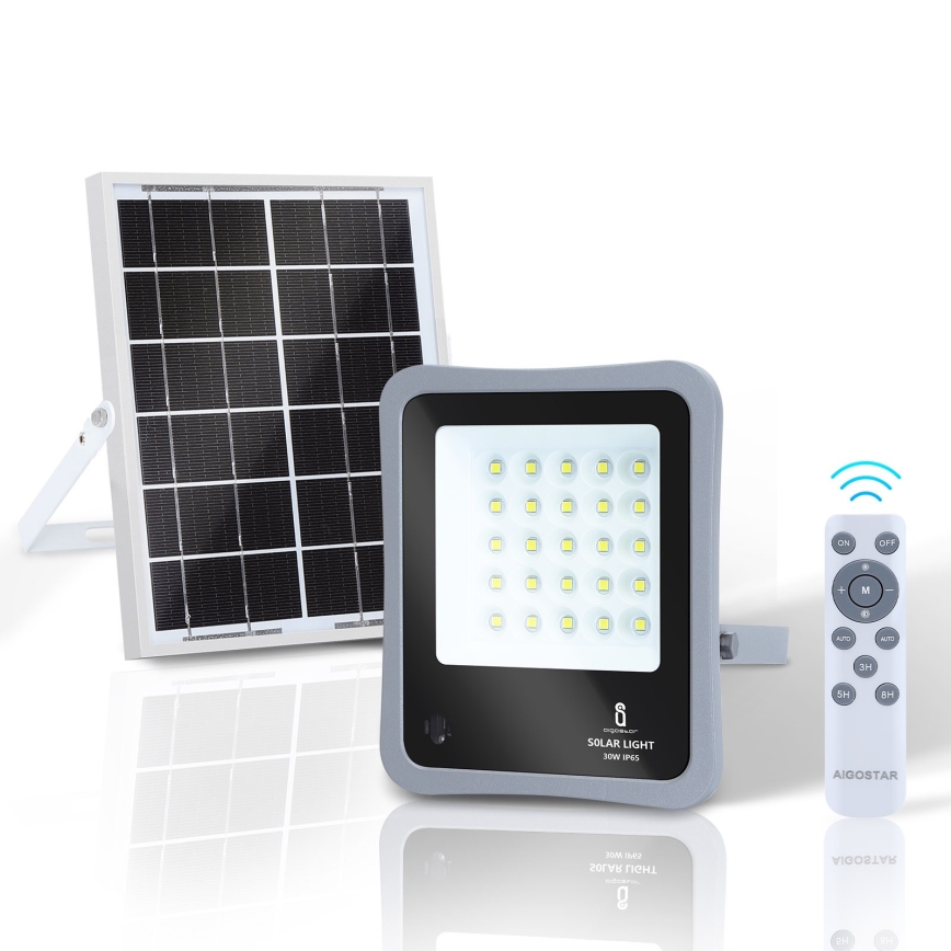 Proiector LED solar dimabil Aigostar LED/30W/3,2V 20000 mAh IP67 + telecomandă
