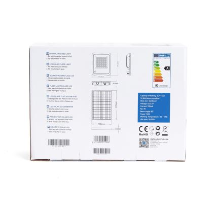 Proiector LED solar dimabil Aigostar LED/50W/3,2V IP65 6000 mAh + telecomandă