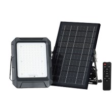 Proiector LED solar LED/10W/3,7V IP65 4000K negru + telecomandă