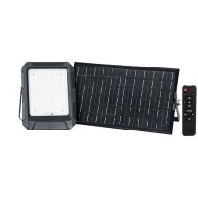 Proiector LED solar LED/15W/3,7V IP65 4000K negru + telecomandă