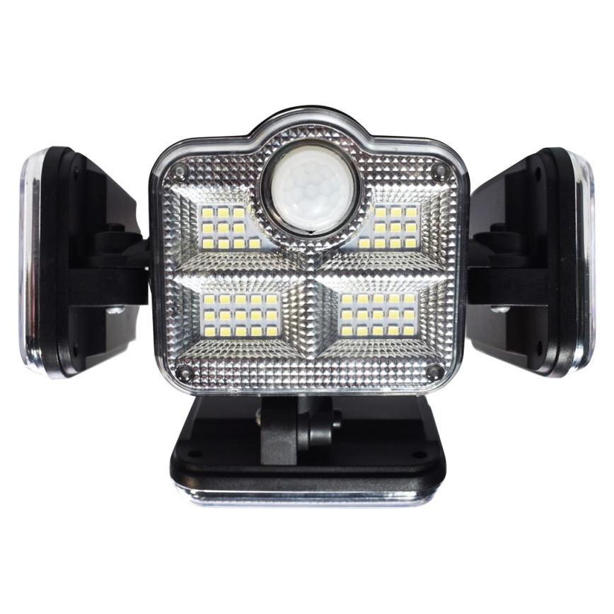 Proiector solar LED cu senzor de mișcare și crepuscul LED/30W/3,7V 2400 mAh IP47 + telecomandă