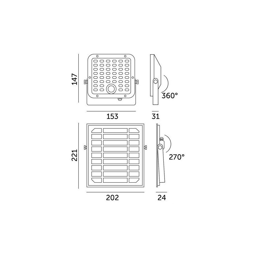 Proiector solar LED reglabil cu senzor LED/10W/3,7V 3000/4000K IP65 3600 mAh + telecomandă