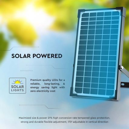 Proiector solar LED cu senzor LED/30W/6,4V 4000K 6000 mAh + telecomandă