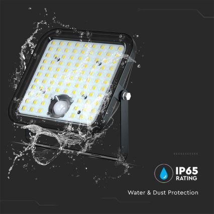 Proiector solar LED cu senzor LED/30W/6,4V 4000K 6000 mAh + telecomandă