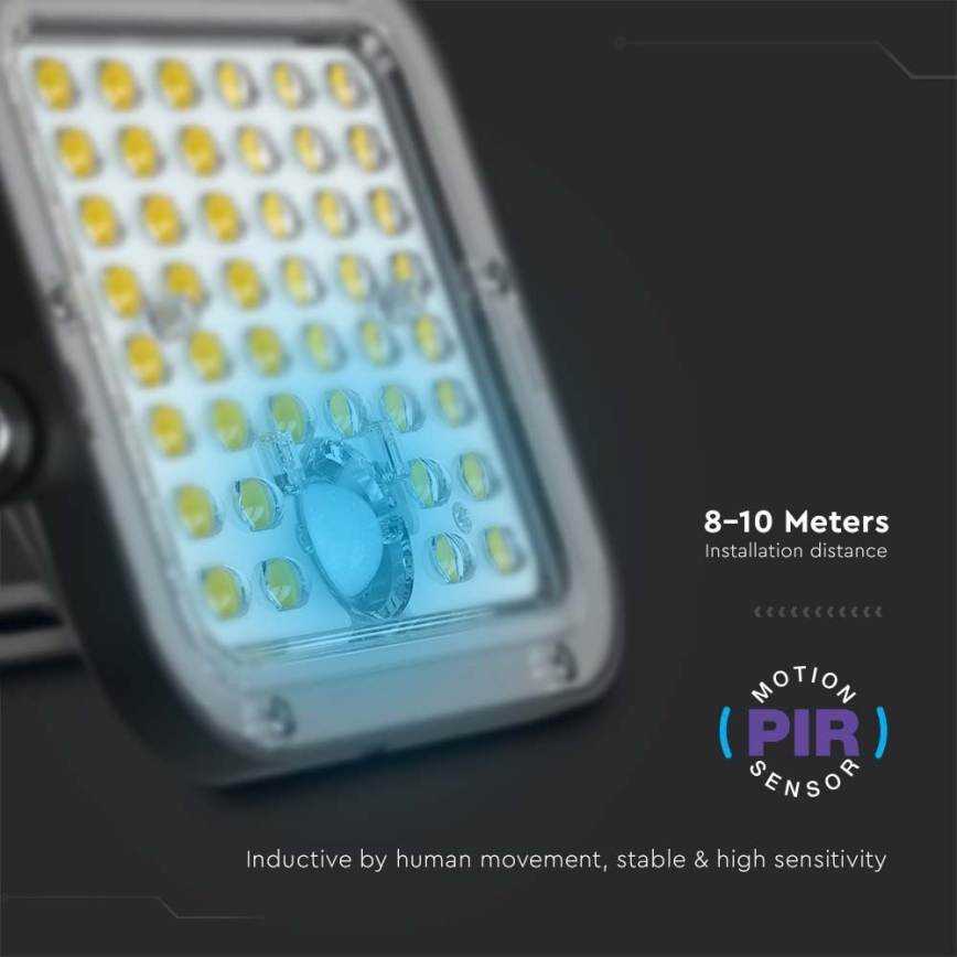 Proiector solar LED cu senzor LED/30W/6,4V 4000K 6000 mAh + telecomandă