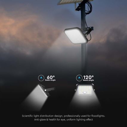 Proiector solar LED cu senzor LED/30W/6,4V 4000K 6000 mAh + telecomandă