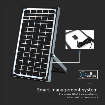 Proiector solar LED cu senzor LED/30W/6,4V 4000K 6000 mAh + telecomandă