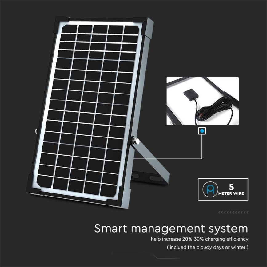 Proiector solar LED cu senzor LED/30W/6,4V 4000K 6000 mAh + telecomandă