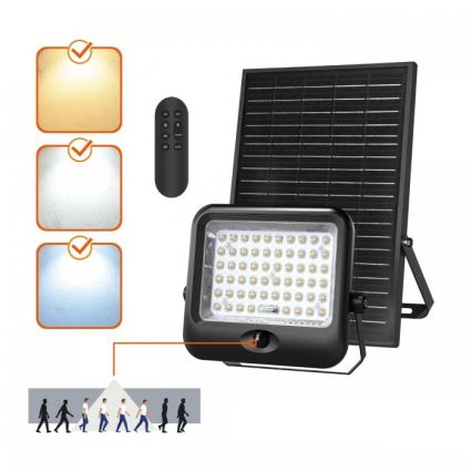 Proiector solar LED cu senzor MHCS LED/35W/3,2V 3000/4000/6500K IP65 15000 mAh + telecomandă