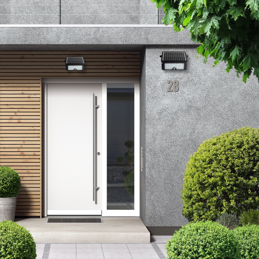 Proiector solar LED cu senzor de mișcare și crepuscul EPAD LED/10W/3000 mAh 7,4V 4000K IP65