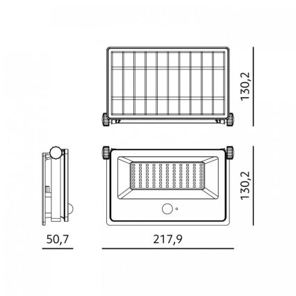 Proiector solar LED cu senzor NCS G2 LED/30W/3,7V 3000/4000/6500K IP54 5200 mAh