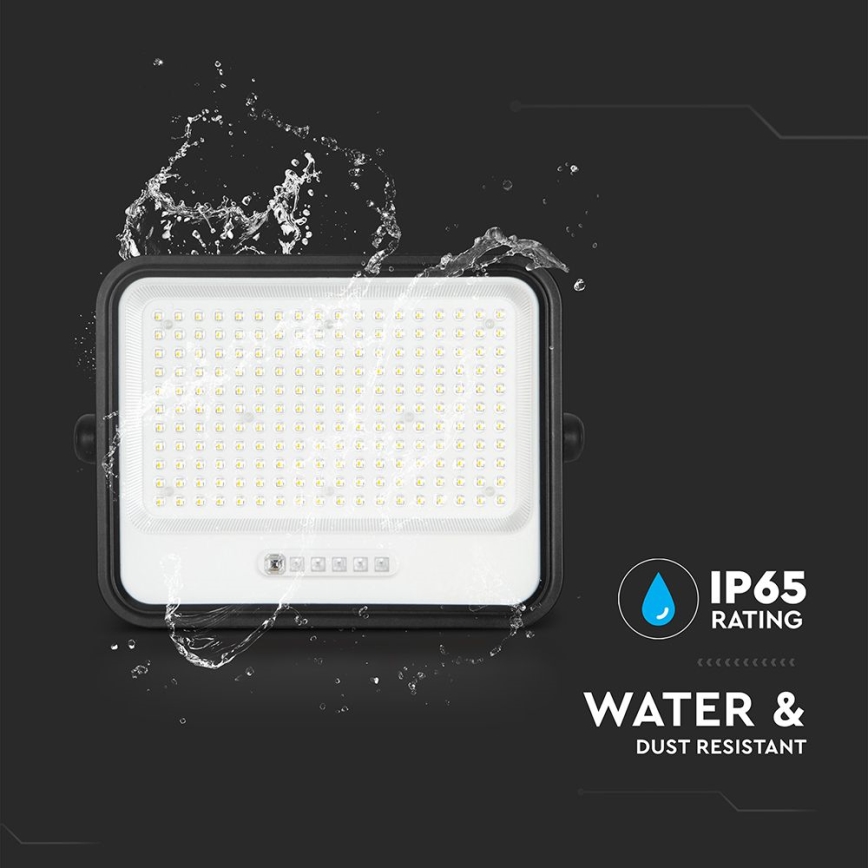 Proiector solar LED reglabil 400W/3,2V 2000-8000K IP65 20000 mAh, negru + telecomandă