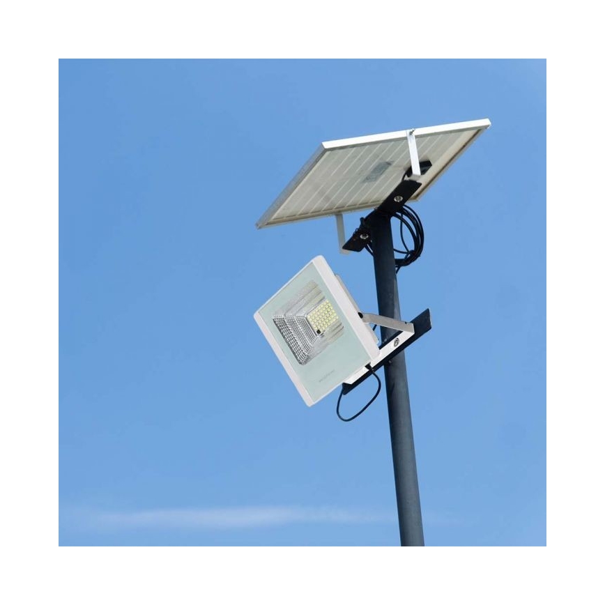 Proiector solar LED exterior LED/12W/3,2V IP65 6400K 20000 mAh + telecomandă