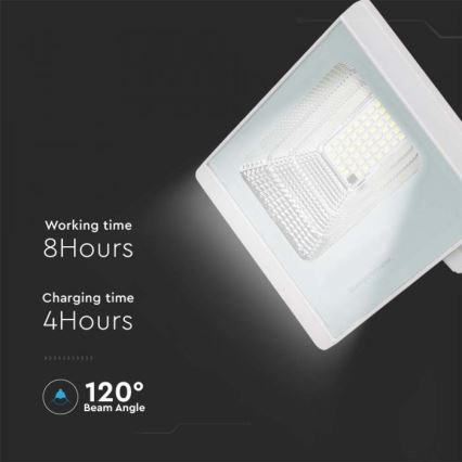 Proiector solar LED exterior LED/12W/3,2V IP65 6400K 20000 mAh + telecomandă