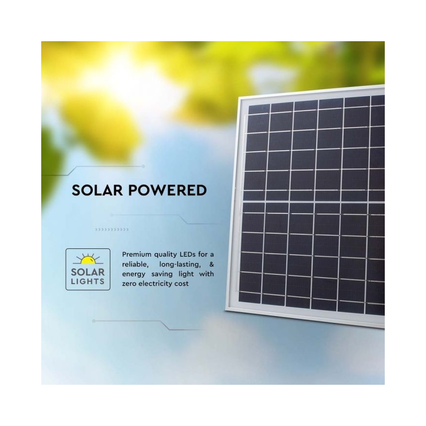 Proiector solar LED exterior LED/12W/3,2V IP65 6400K 20000 mAh + telecomandă