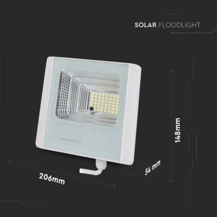 Proiector solar LED exterior LED/12W/3,2V IP65 6400K 20000 mAh + telecomandă