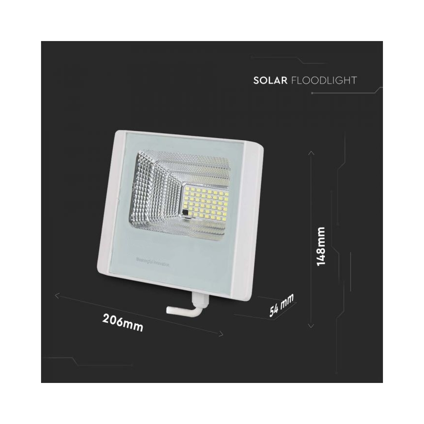Proiector solar LED exterior LED/12W/3,2V IP65 6400K 20000 mAh + telecomandă