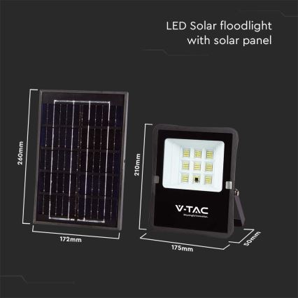 Proiector solar LED exterior LED/6W/3,2V 4000K IP65 5000 mAh + telecomandă