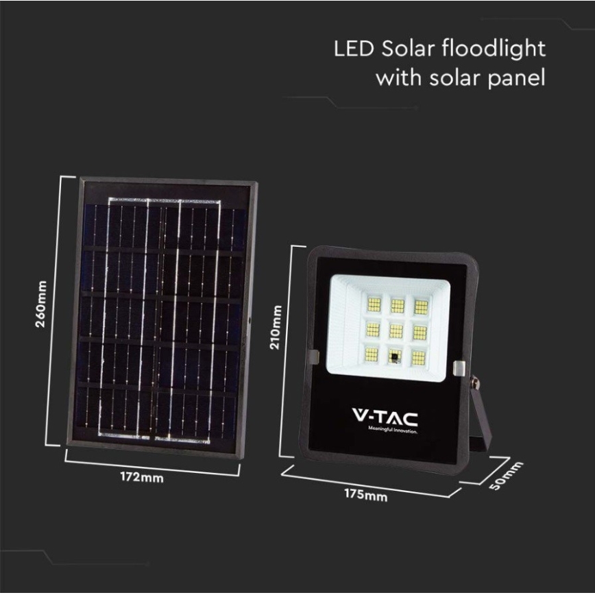 Proiector solar LED exterior LED/6W/3,2V 6400K IP65 4000 mAh + telecomandă