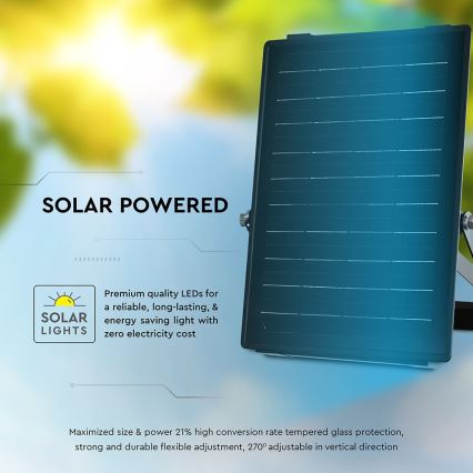 Proiector solar LED reglabil cu senzor LED/10W/3,7V 4000/6000K IP65 3600 mAh + telecomandă