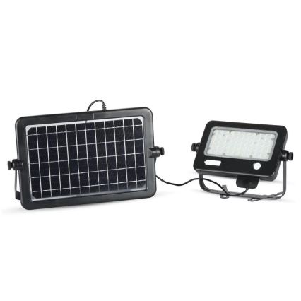 Proiector solar LED reglabil cu senzor LED/10W/3,7V 4000K IP65 7200 mAh + port USB