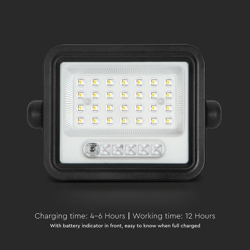 Proiector solar LED cu reglaj al intensității, 50 W, 3,2 V, 2000–8000 K, IP65, acumulator 3800 mAh, negru, cu telecomandă