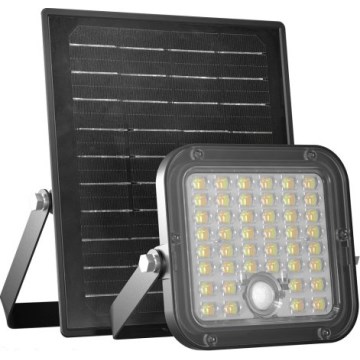 Proiector solar LED reglabil cu senzor LED/10W/3,7V 3000/4000K IP65 3600 mAh + telecomandă